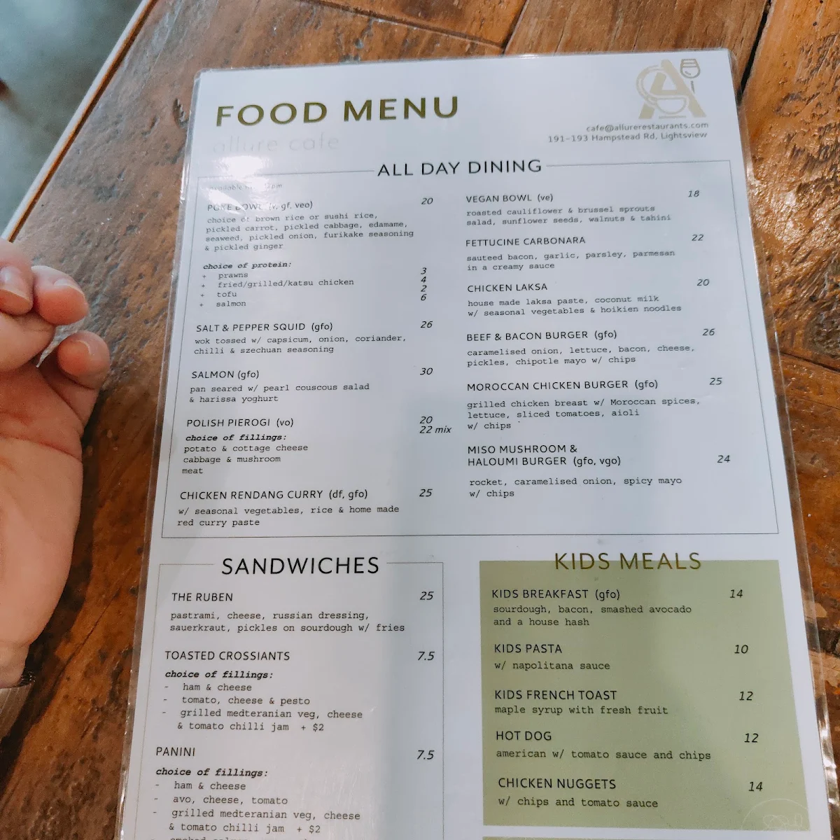 Menu, Ikigai Coffee Shop