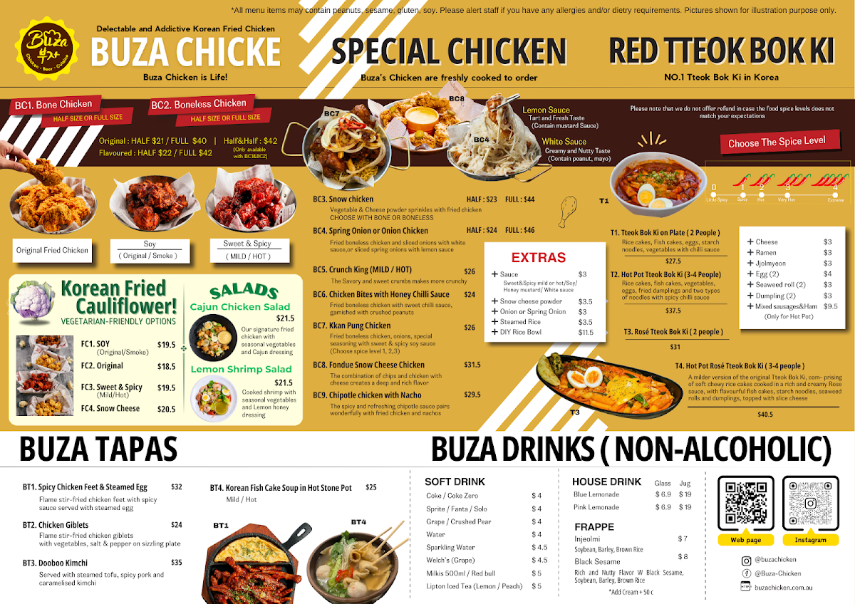 Menu, Buza Chicken