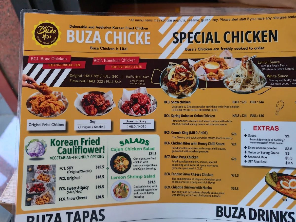 Menu, Buza Chicken
