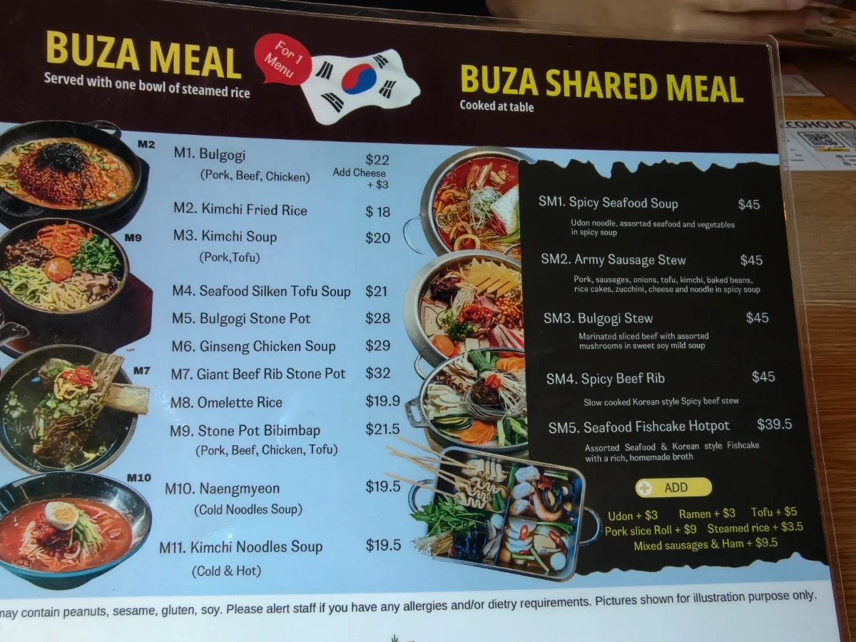 Menu, Buza Chicken