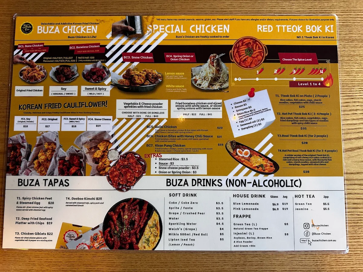 Menu, Buza Chicken
