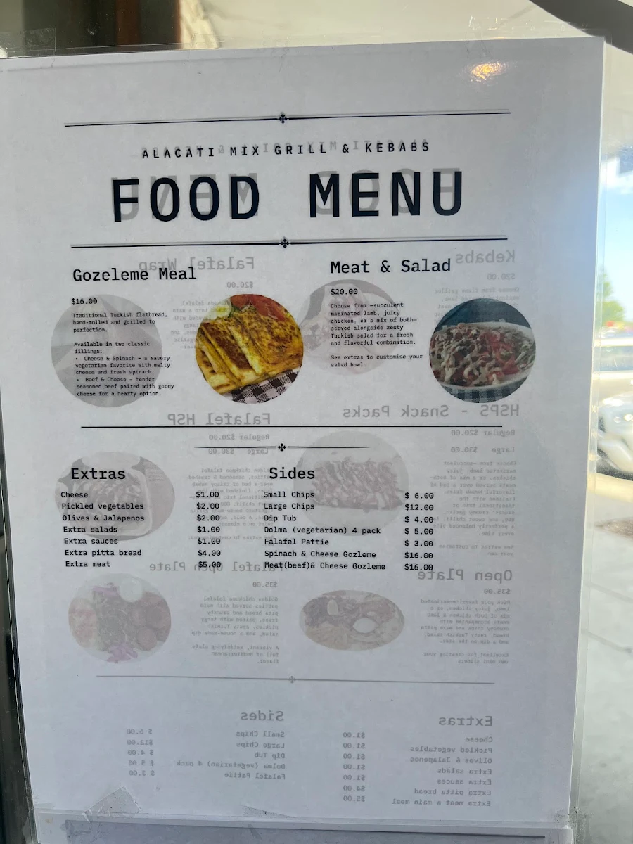 Menu, Alacati mix grill kebab