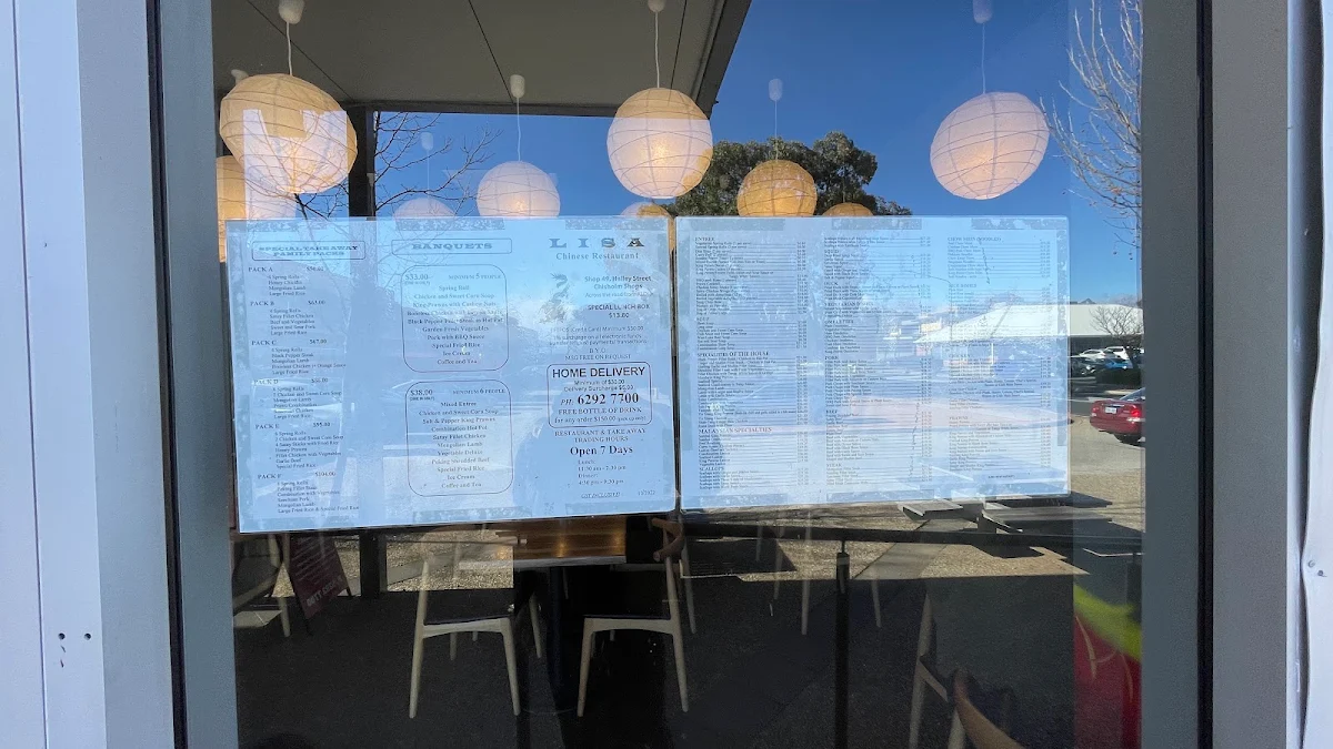 Menu, Lisa Chinese Restaurant