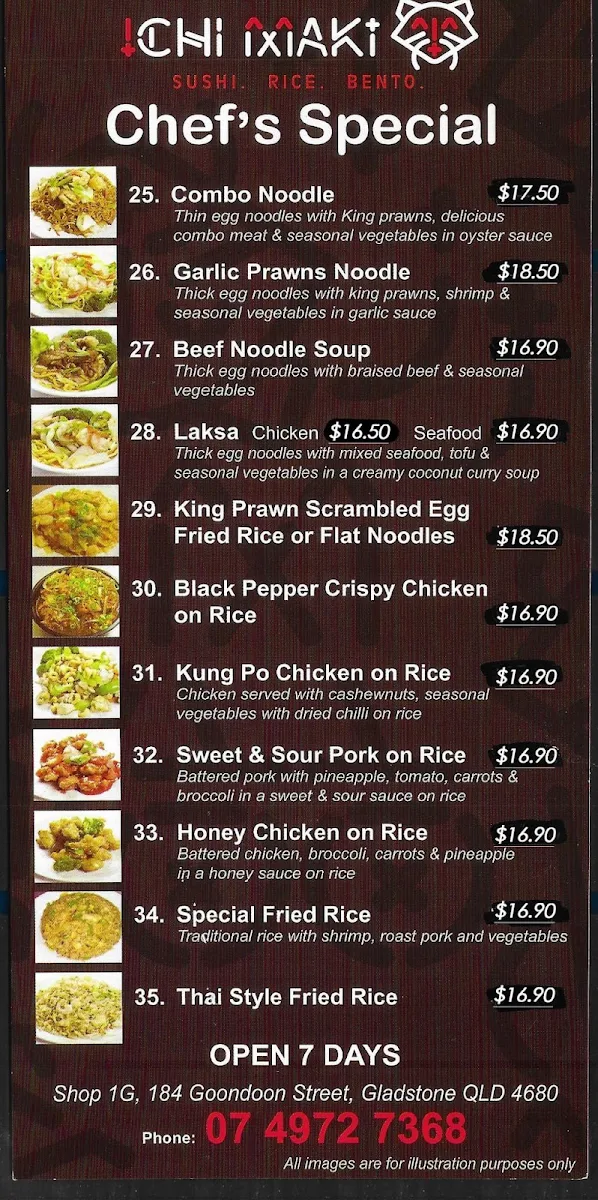 Menu, Ichimaki (Valley Shop)