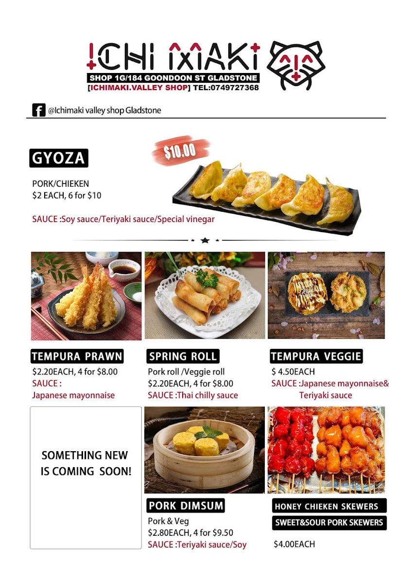 Menu, Ichimaki (Valley Shop)