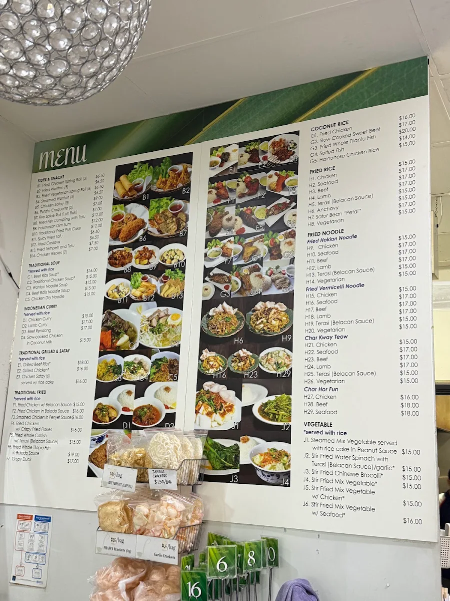 Menu, Pondok Daun Restaurant