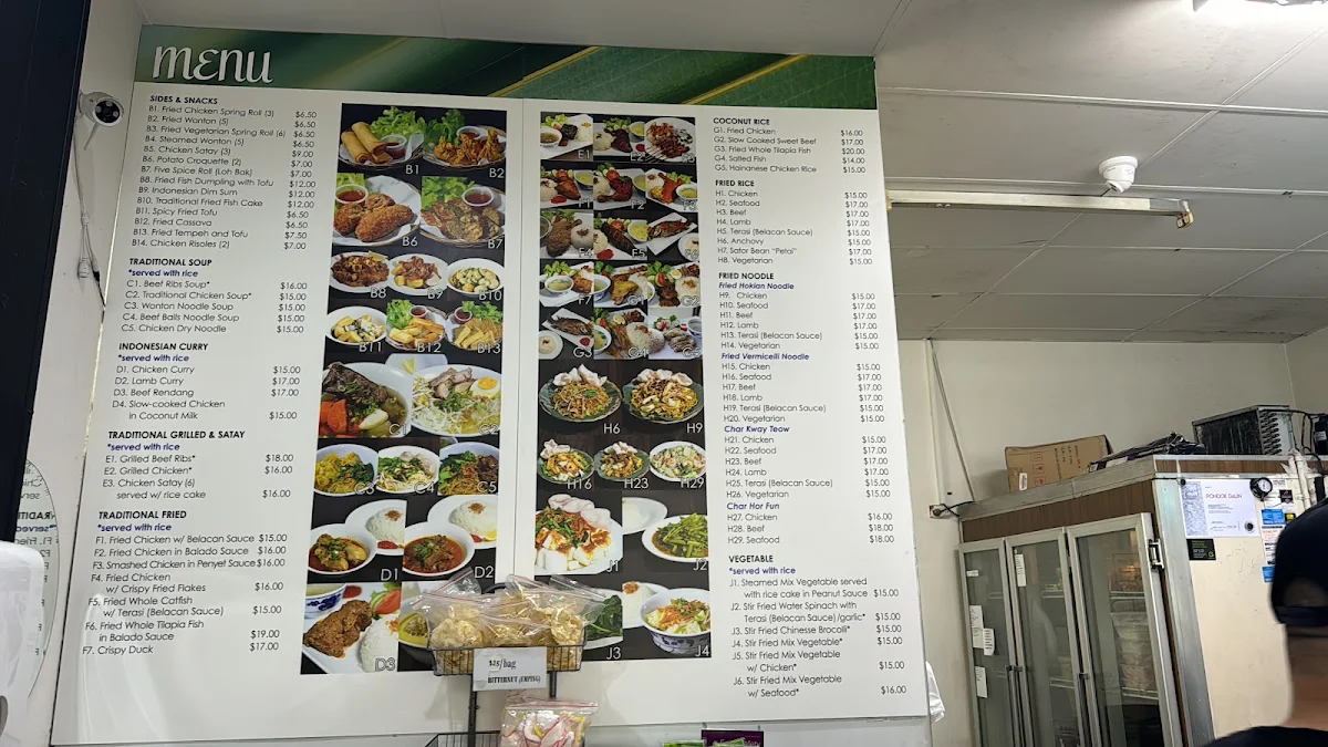 Menu, Pondok Daun Restaurant