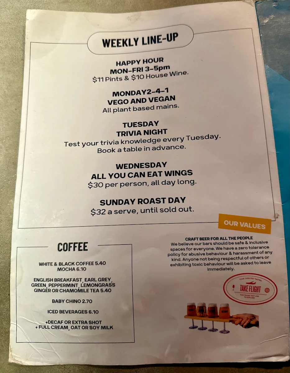 Menu, BrewDog Pentridge