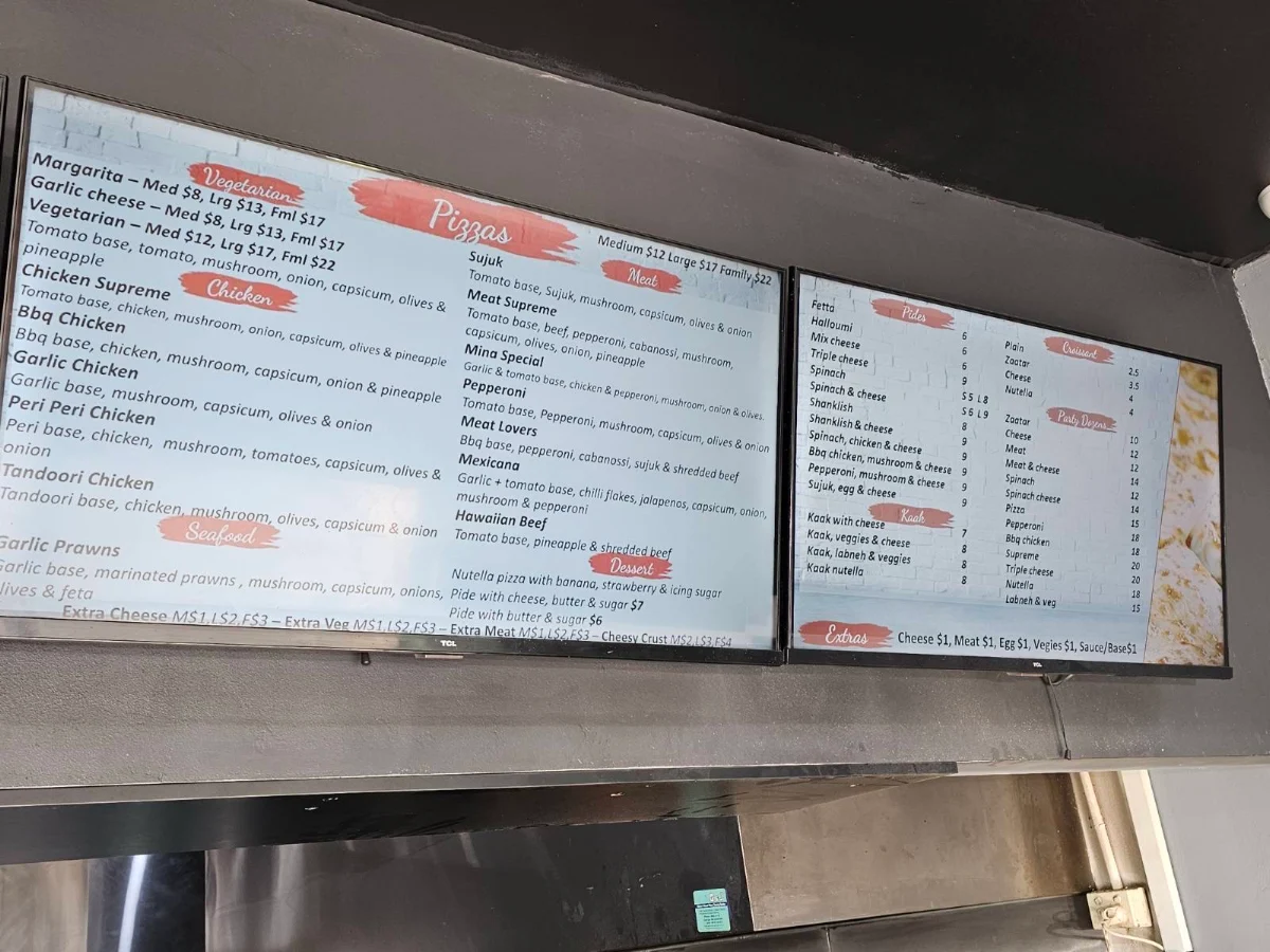 Menu, Mina 1 Bakery Bros