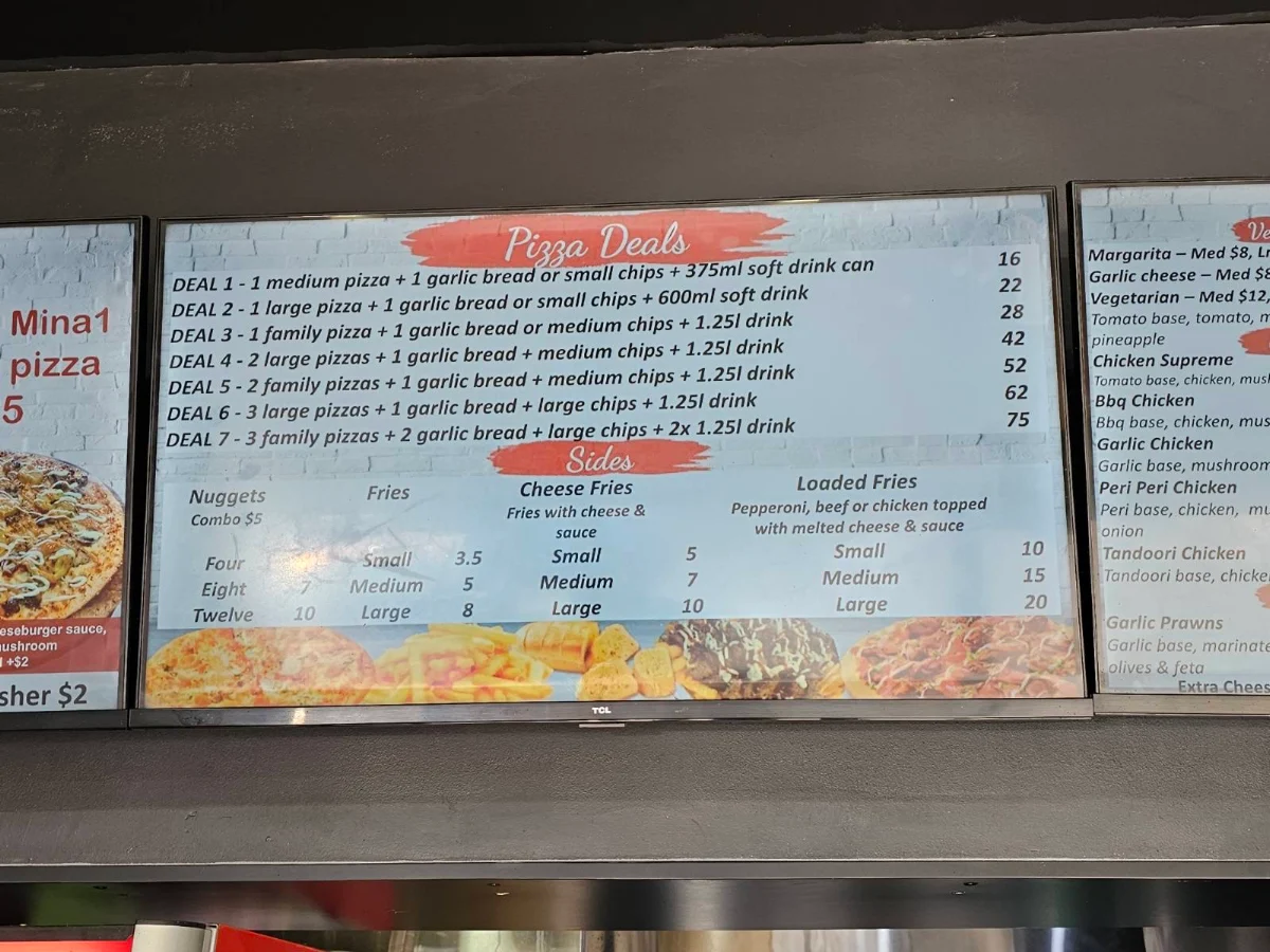 Menu, Mina 1 Bakery Bros