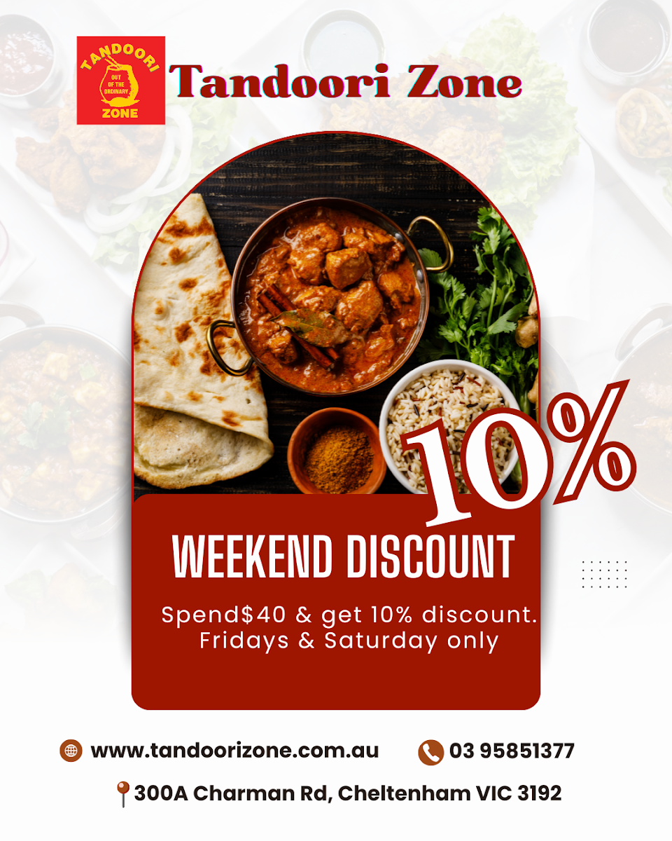 Menu, Tandoori Zone - Cheltenham