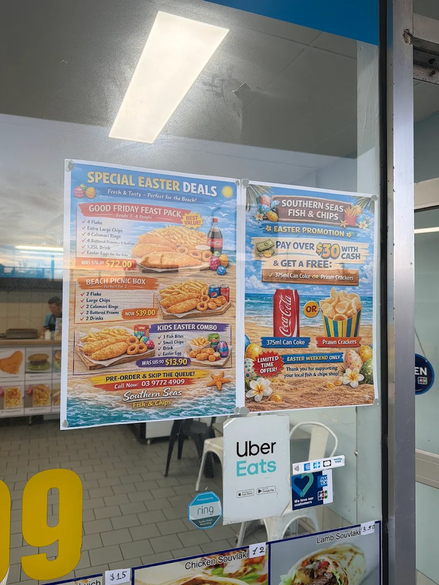 Menu, Southern Seas