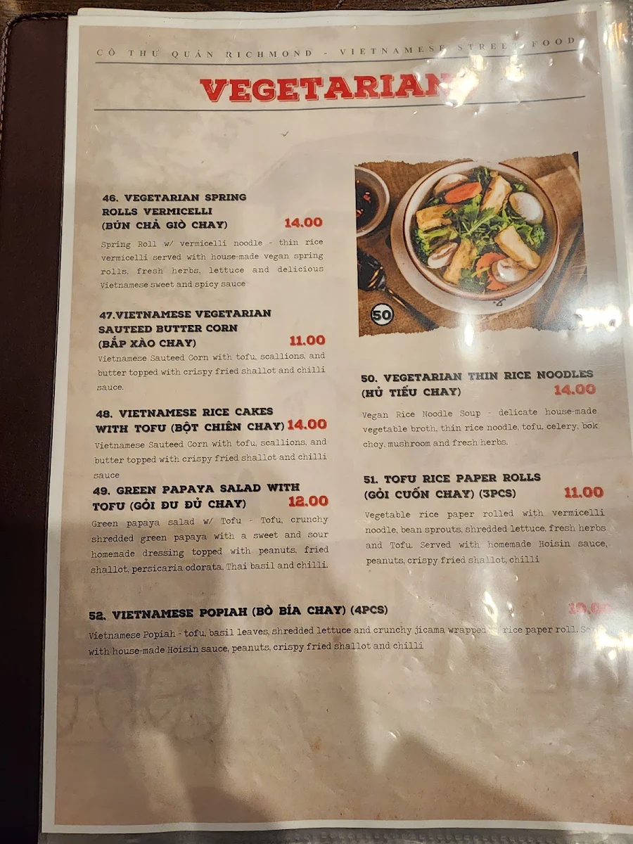 Menu, Co Thu Quan Springvale