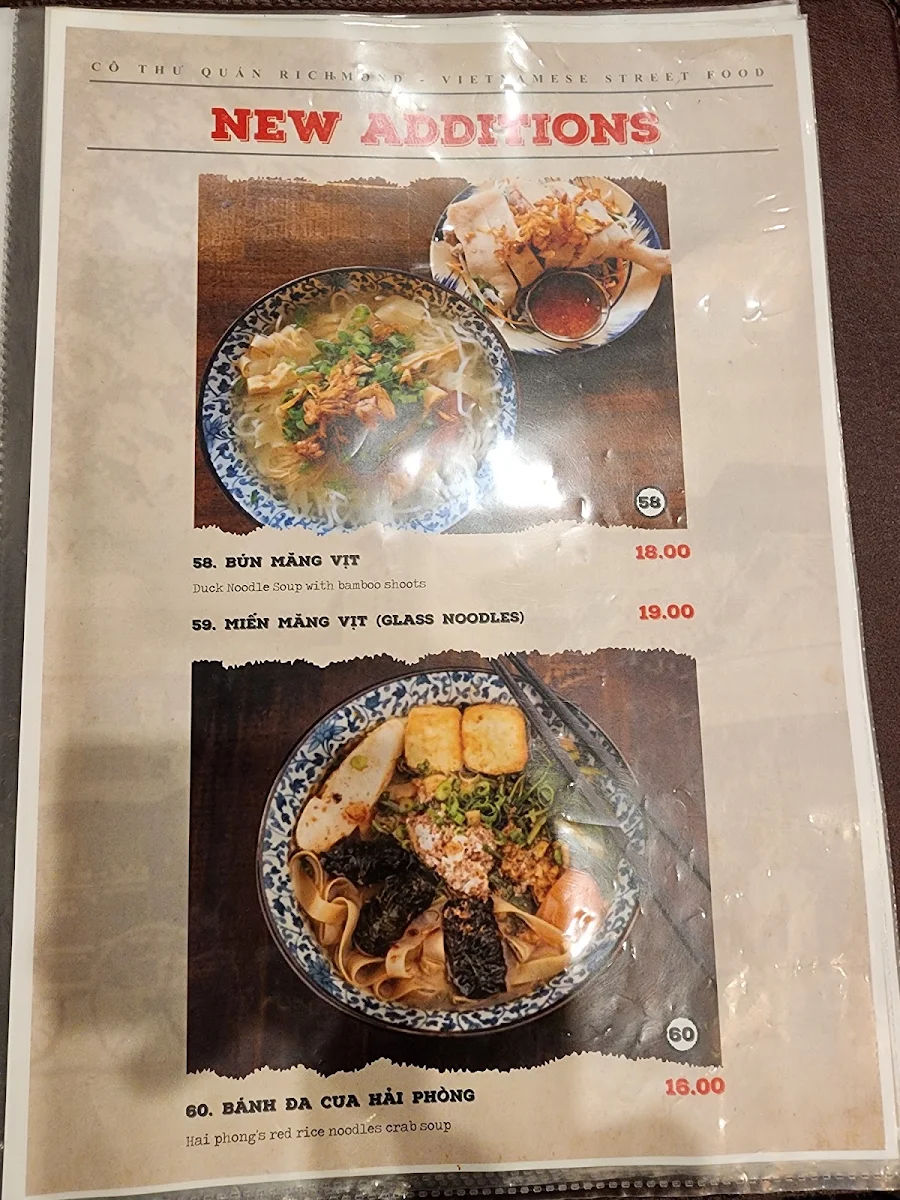 Menu, Co Thu Quan Springvale