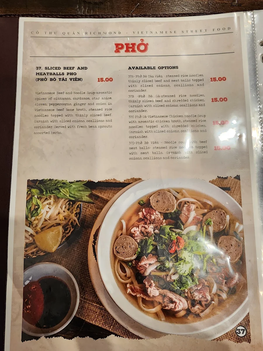 Menu, Co Thu Quan Springvale