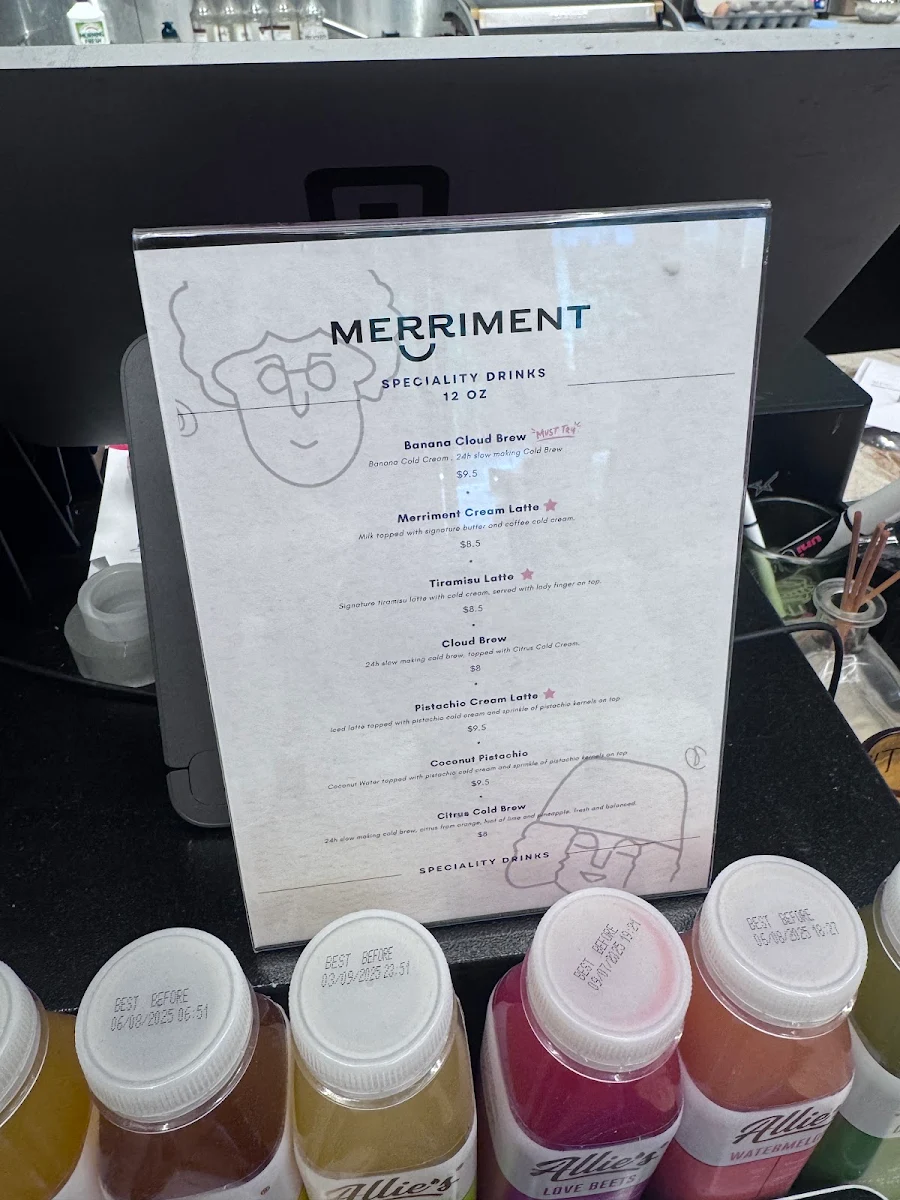 Menu, Merriment Café