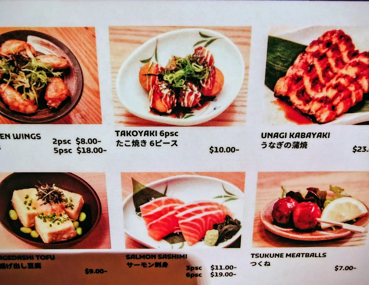 Menu, YAYOI Westfield Sydney