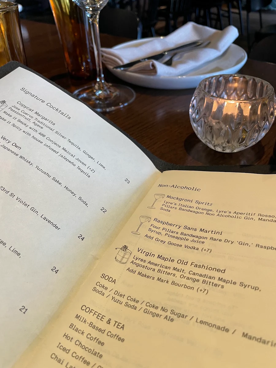 Menu, Copycat Bar & Restaurant