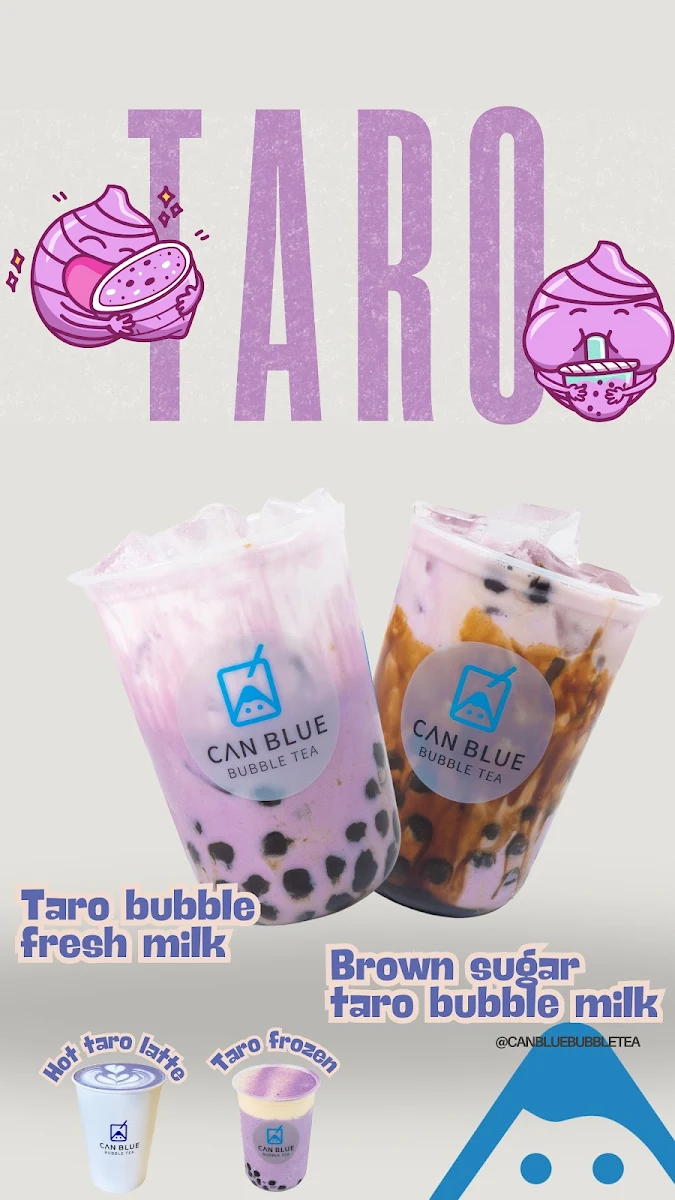 Menu, Can Blue Bubble Tea