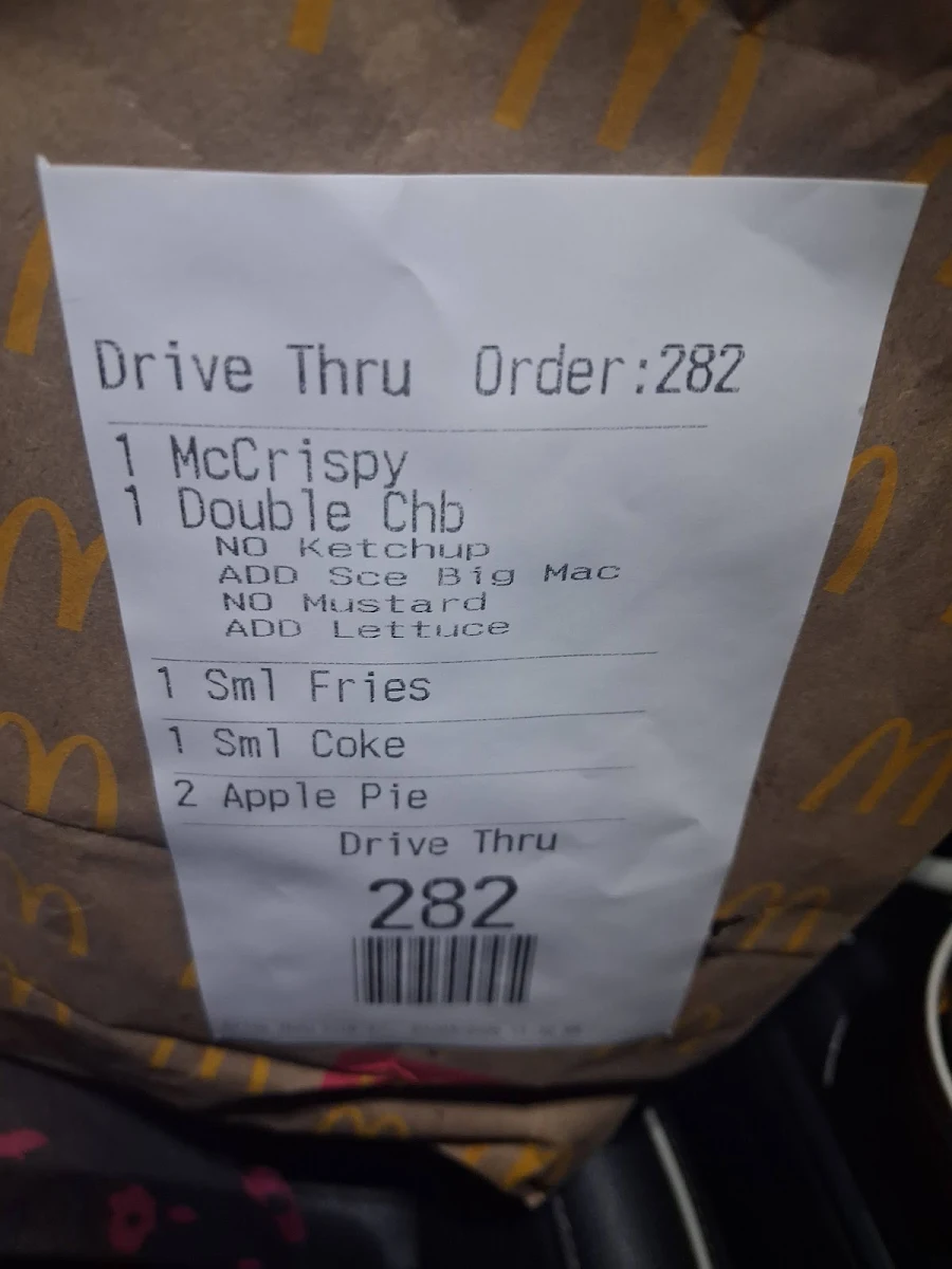 Menu, McDonald's Ballarat Sturt Street