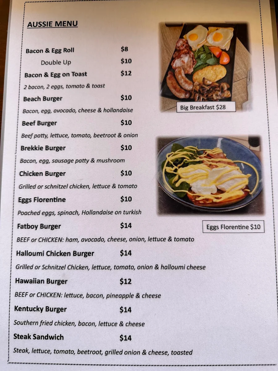 Menu, bean2sussexcafe