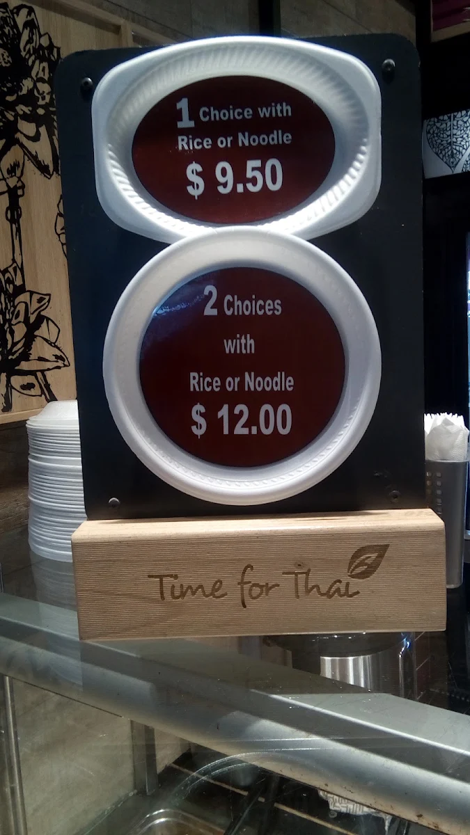 Menu, Time for Thai Brookvale