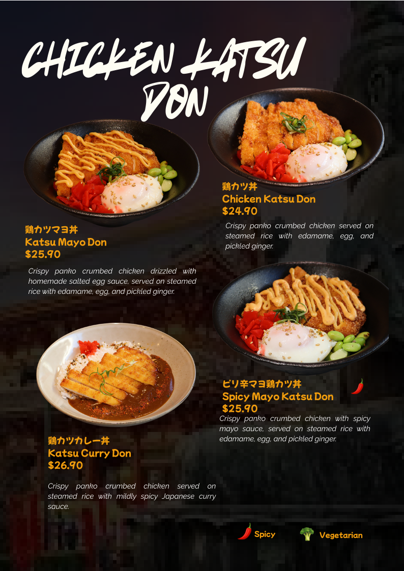 Menu, Yo-Sho Japanese Eatery