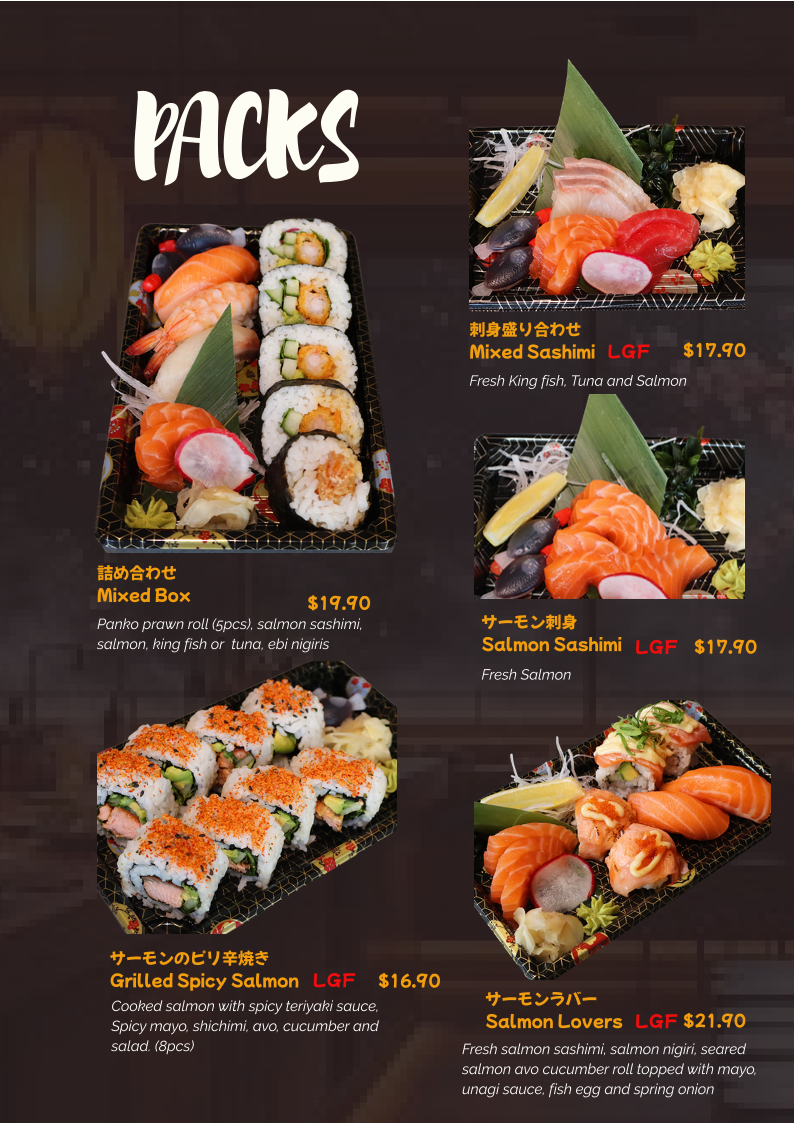 Menu, Yo-Sho Japanese Eatery