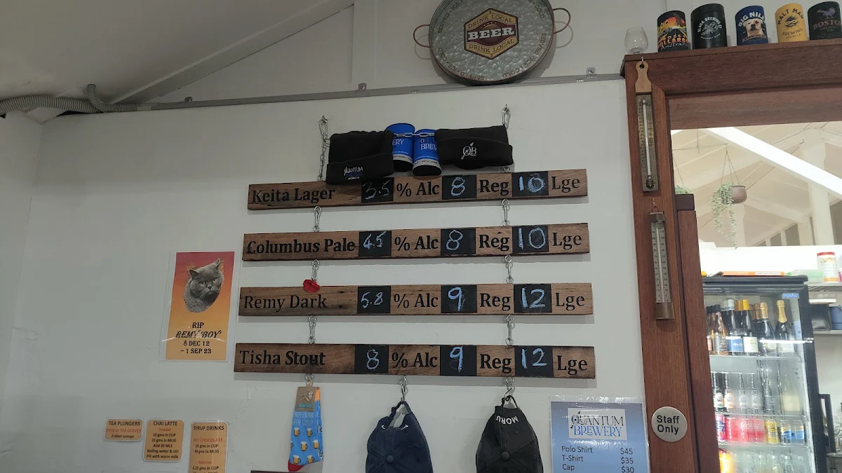 Menu, Quantum Brewery Moruya