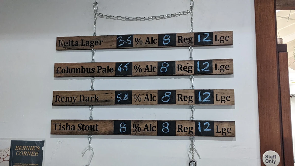 Menu, Quantum Brewery Moruya