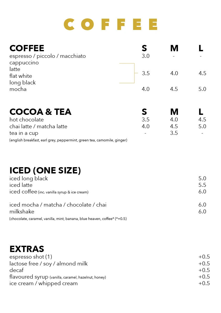 Menu, 8 Miles Cafe