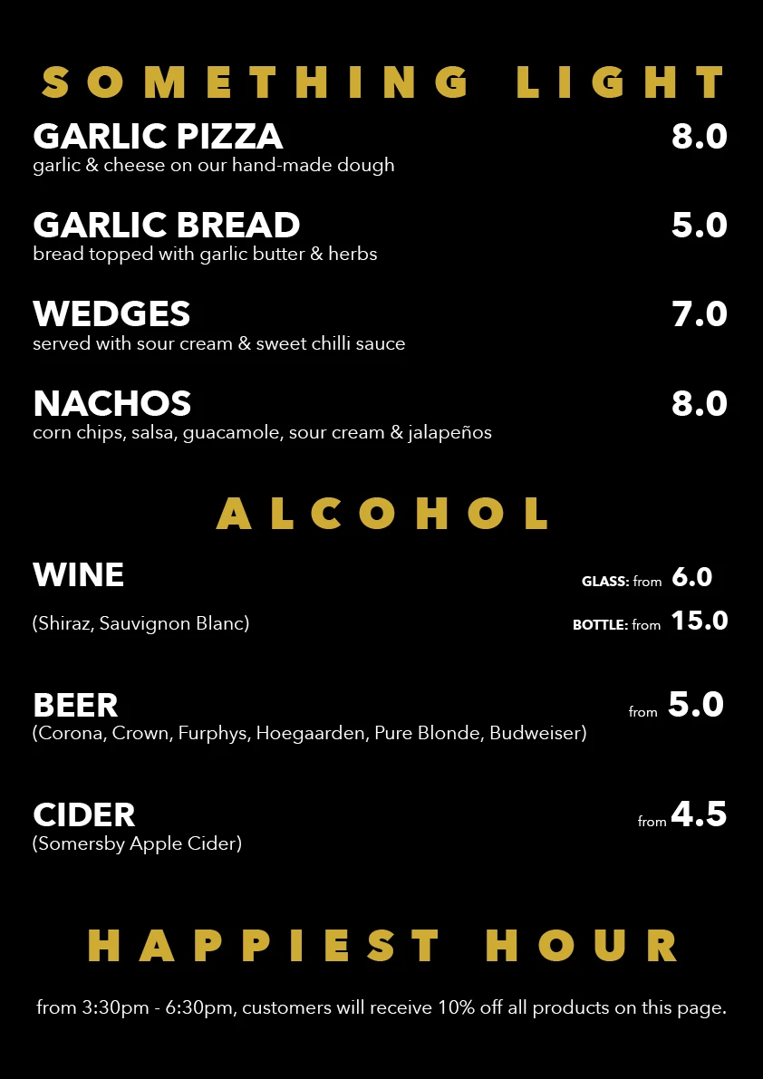 Menu, 8 Miles Cafe