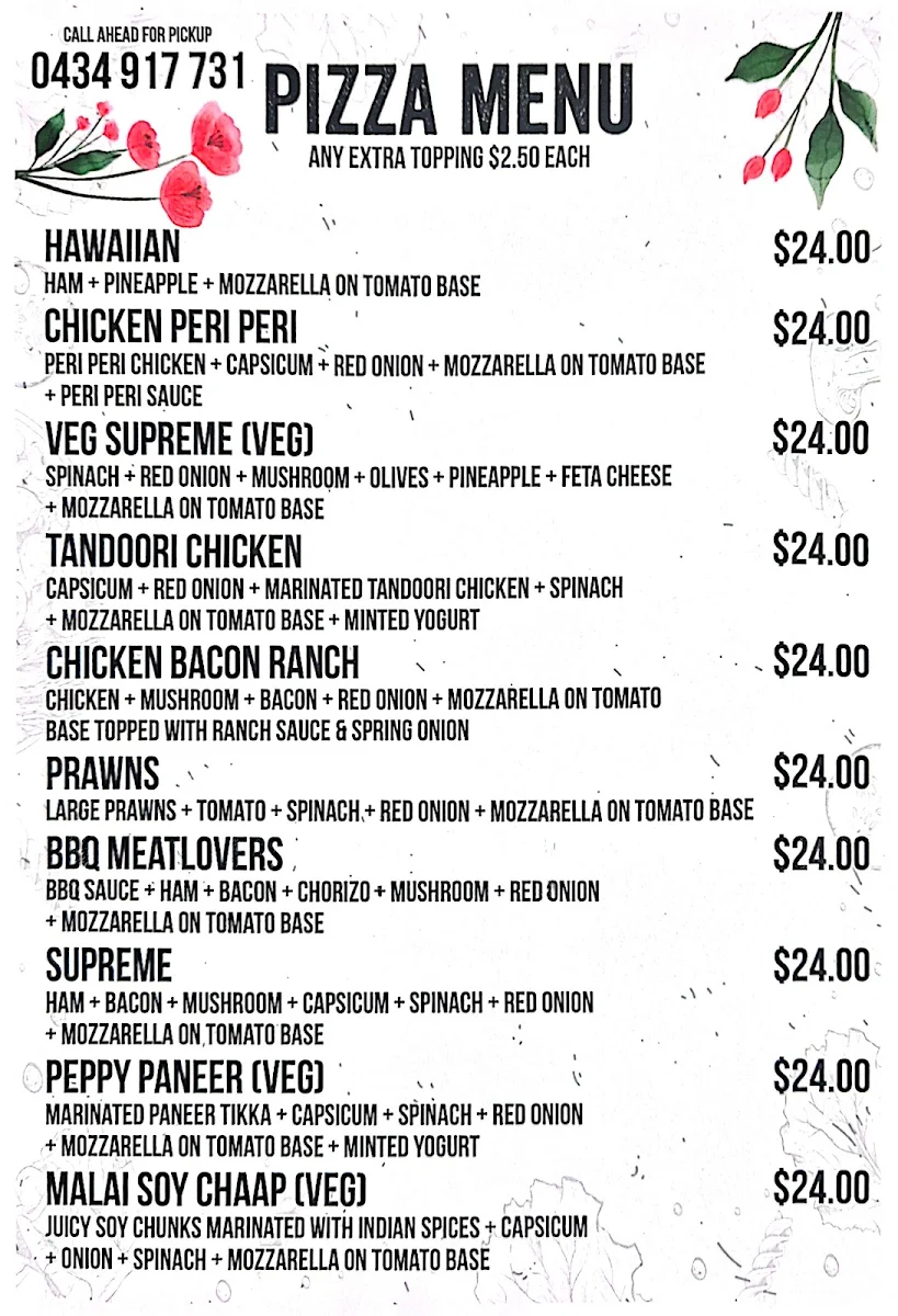 Menu, Kabab Nation