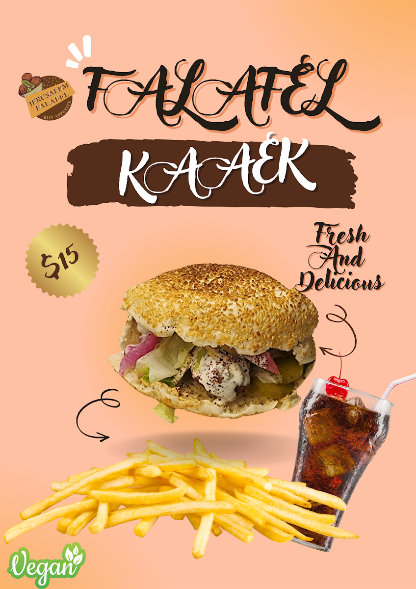 Menu, Jerusalem Falafel