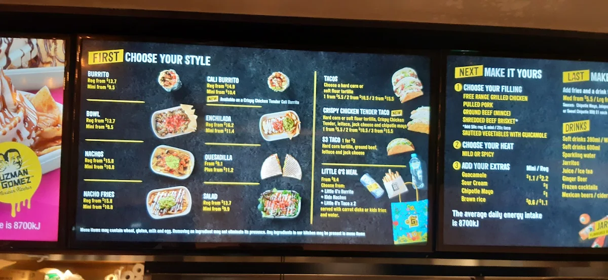 Menu, Guzman y Gomez - Dee Why