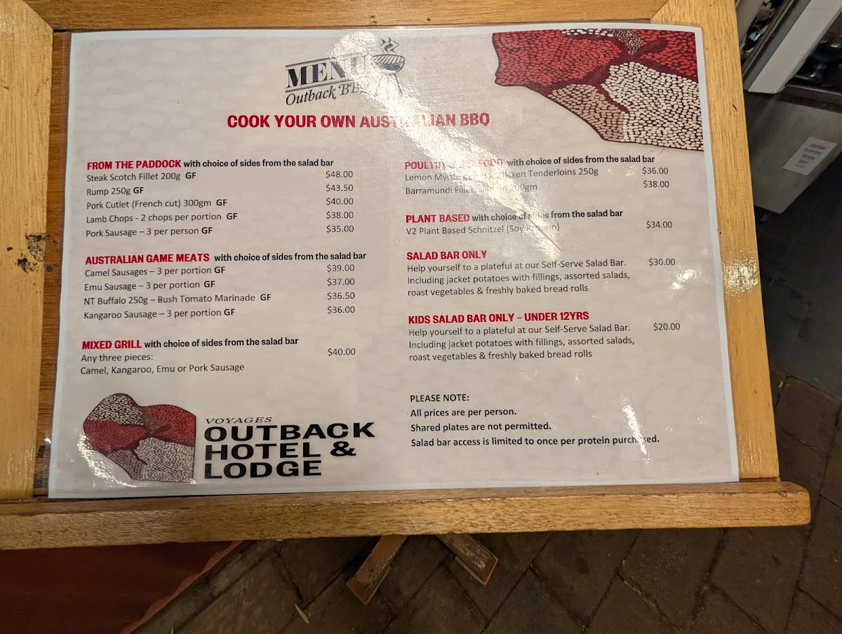 Menu, Pioneer BBQ & Bar