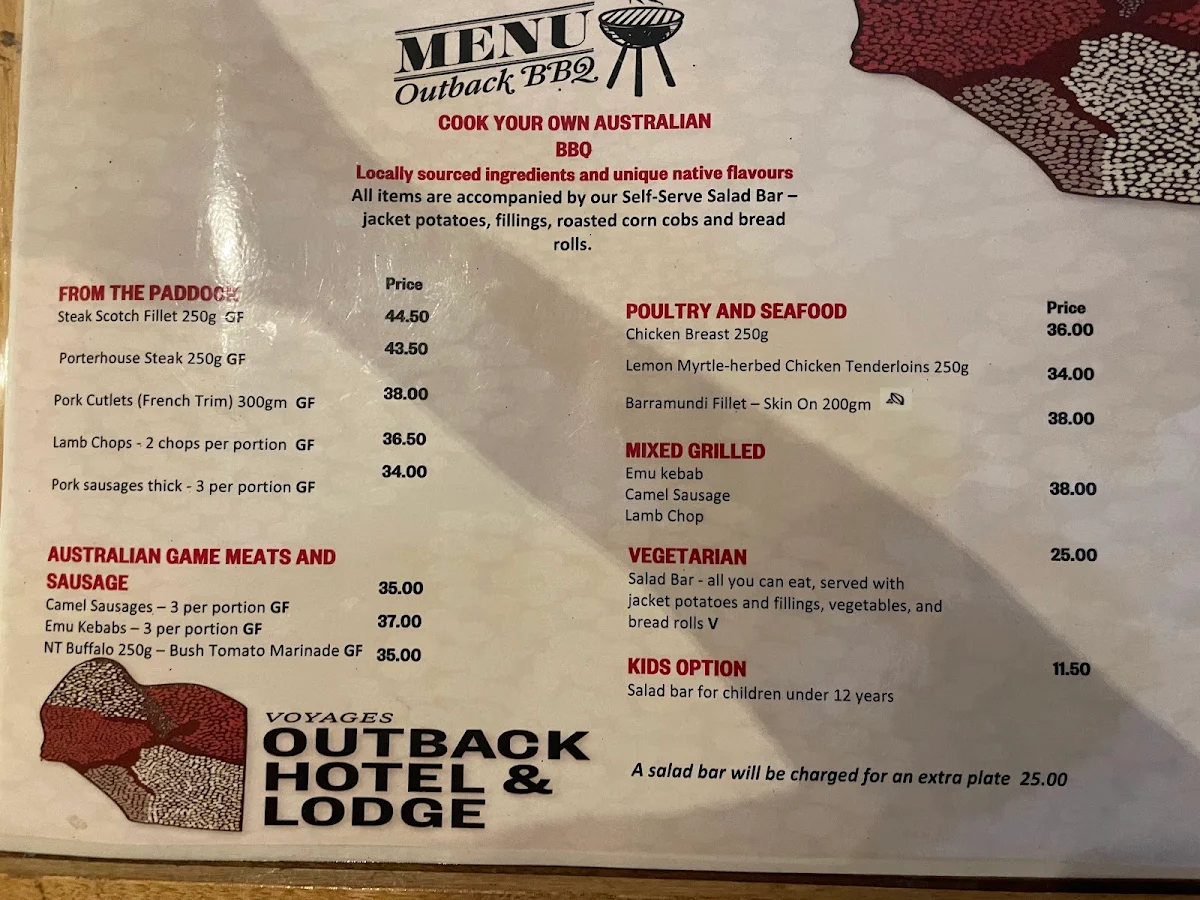 Menu, Pioneer BBQ & Bar