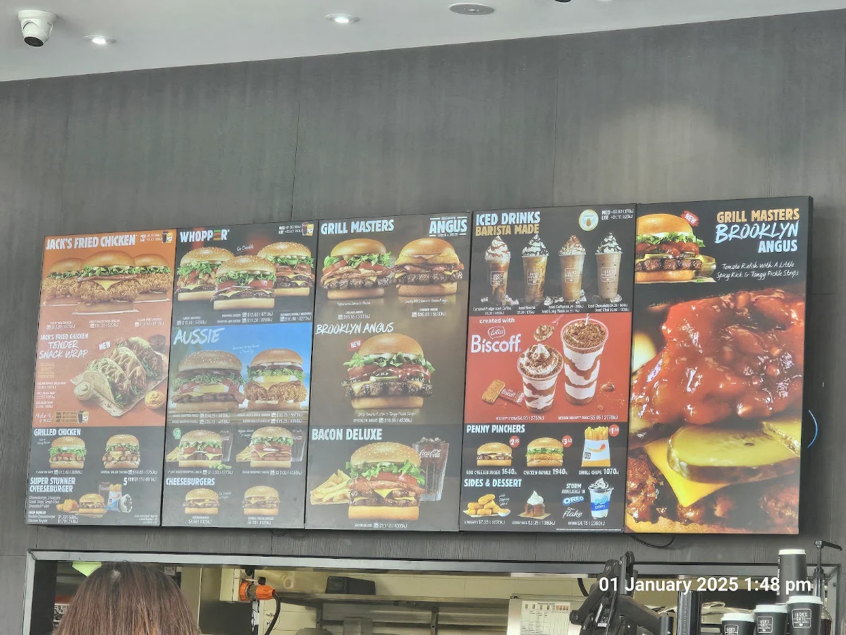 Menu, Hungry Jack's Hamilton