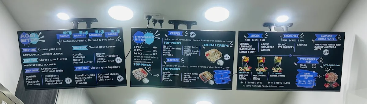 Menu, Sweet Bites & Sips