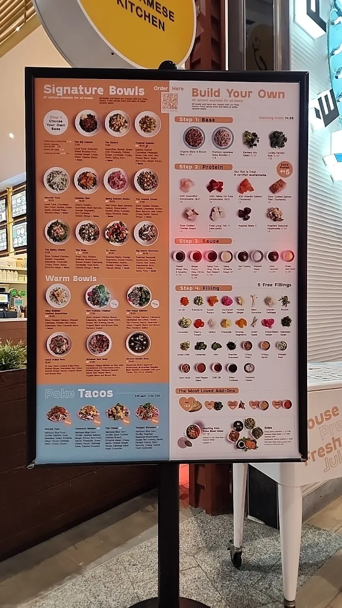 Menu, Finn Poke Pacific Fair