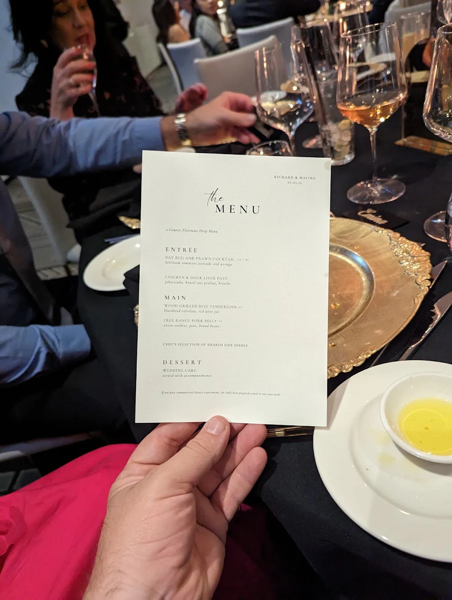 Menu, Blackbird Bar, Dining & Events