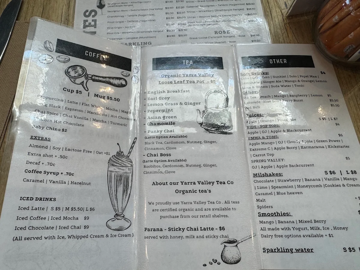 Menu, The Brewer's Table