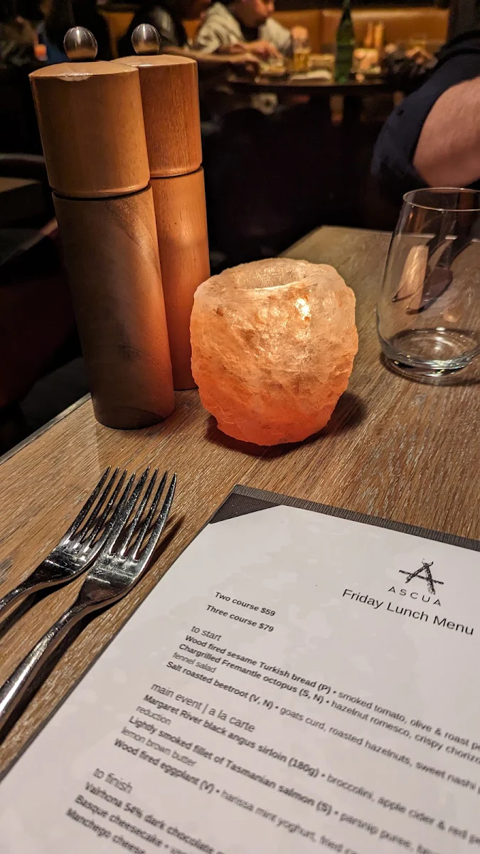 Menu, Ascua