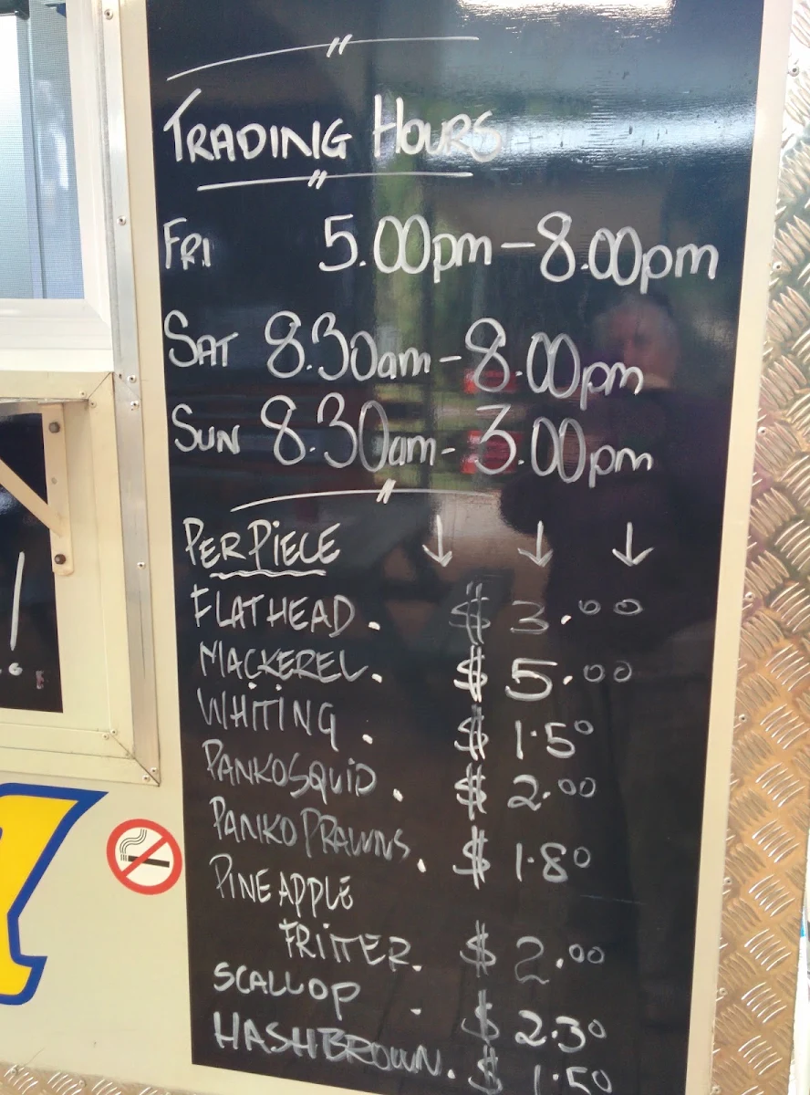 Menu, Cheynes Beach Takeaway