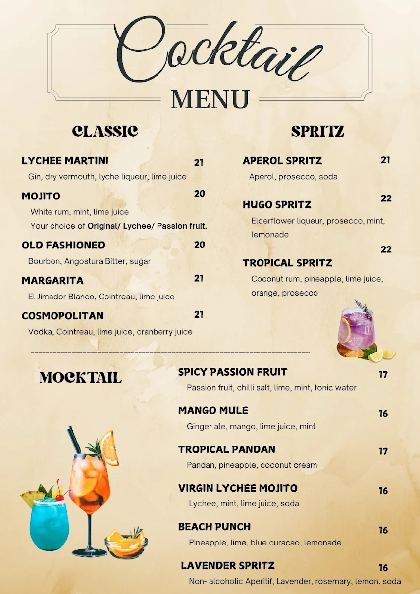 Menu, SEN Legend - Vietnamese Restaurant