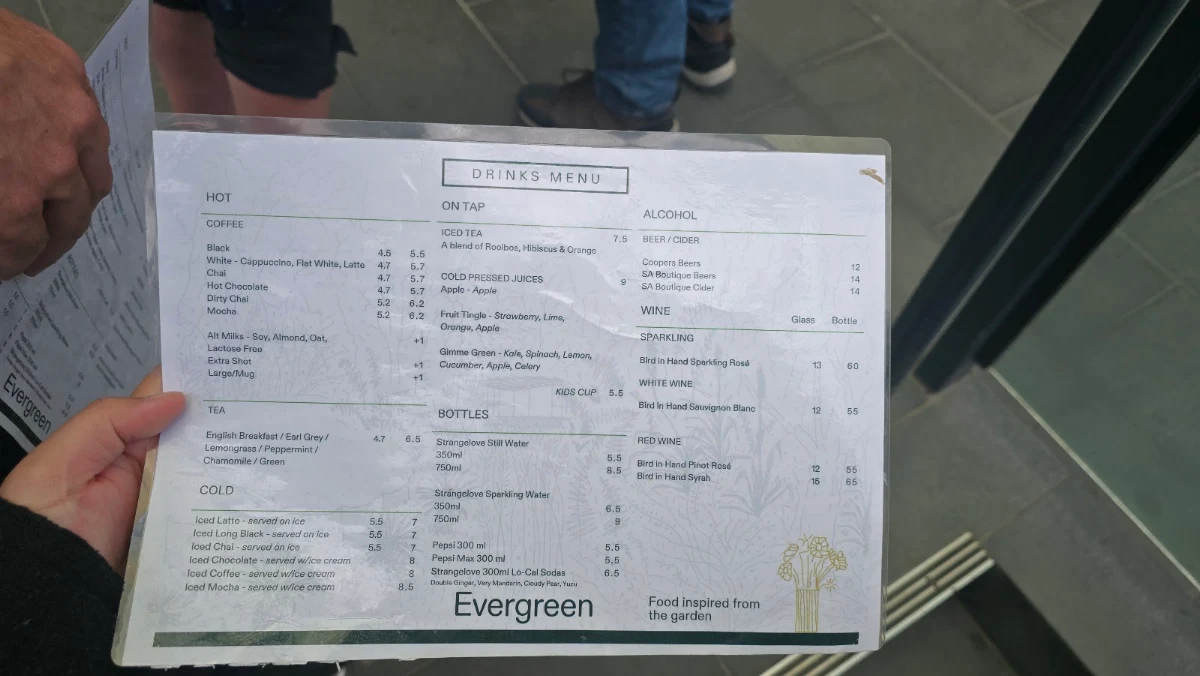 Menu, Evergreen Deli