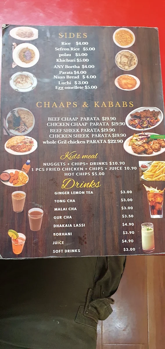 Menu, Grameen Restaurant