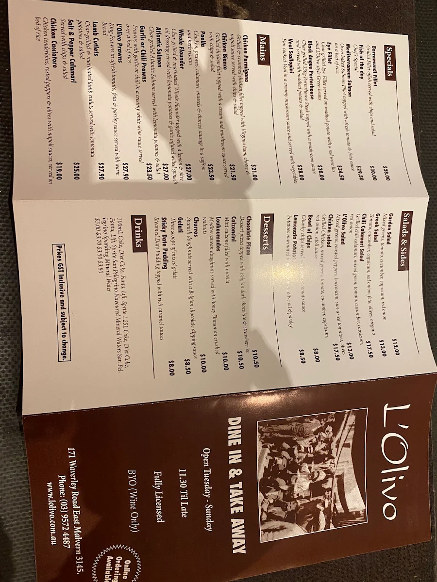 Menu, L'Olivo