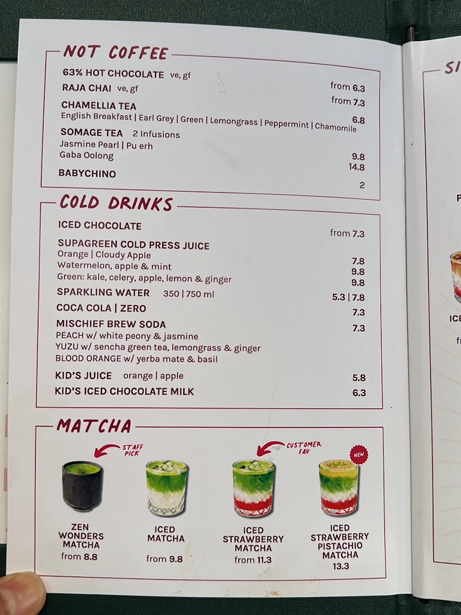 Menu, ONA Coffee | Cafe Brunswick