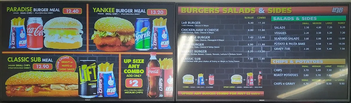 Menu, Legs 'N' Breasts
